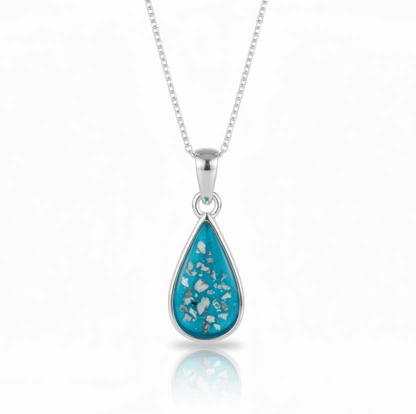 Cremation Ashes Memorial Teardrop Necklace