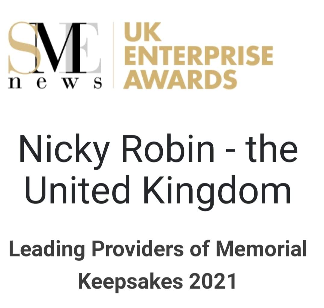 SME Enterprise Awards for Nicky Robin Memorial Jewellery