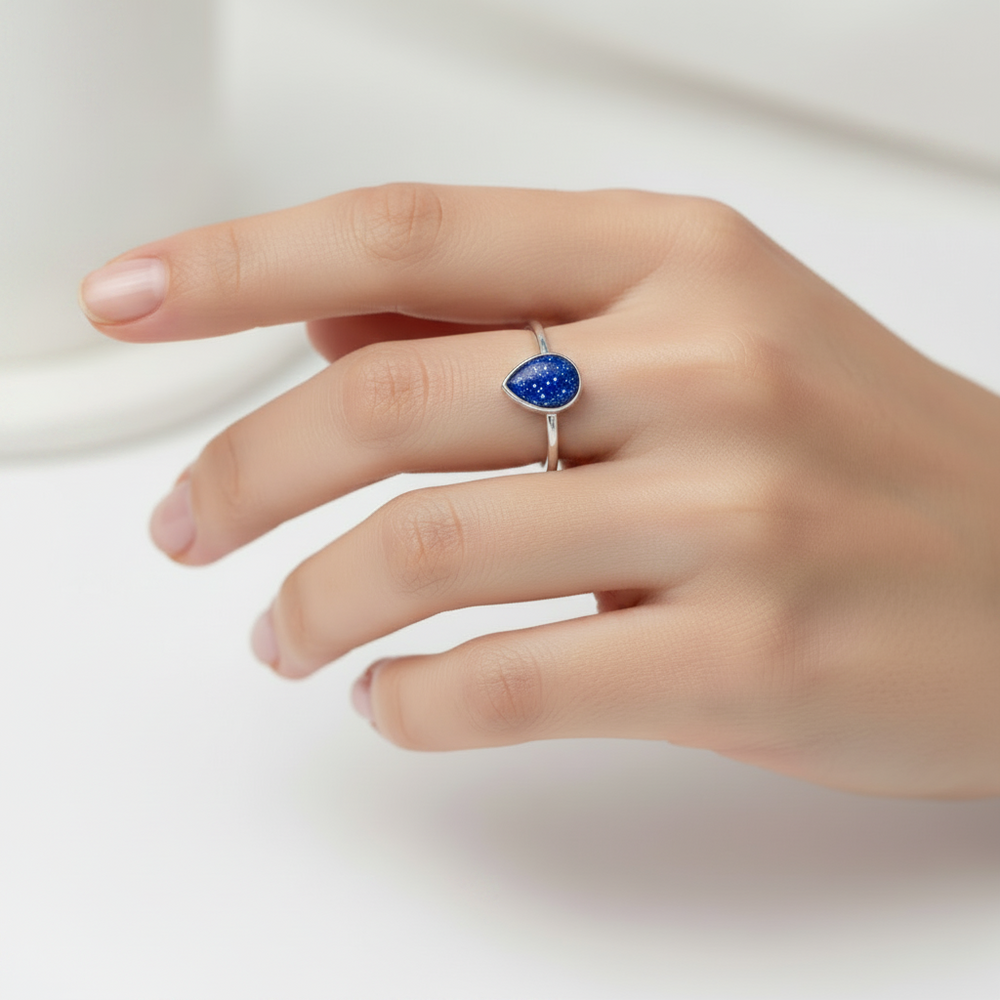 Teardrop Memorial Ashes Stacker Ring