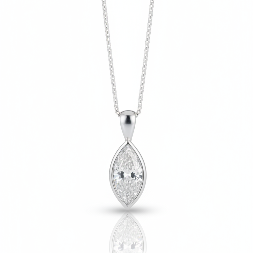 The Elegance Marquise Memorial Jewellery Ashes Necklace