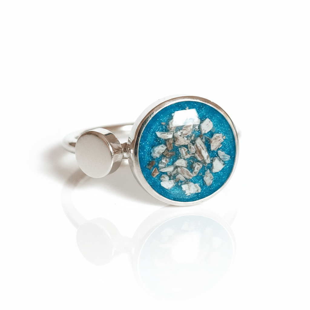 Adjustable Double Circle Memorial Ashes Ring - Nicky Robin Memorial Jewellery
