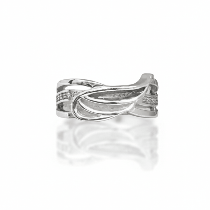Angel Winged Memorial Ring with Crystals - Nicky Robin Memorial Jewellery