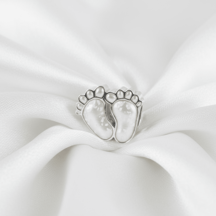 Baby Feet Memorial Charm Bead - Nicky Robin Memorial Jewellery