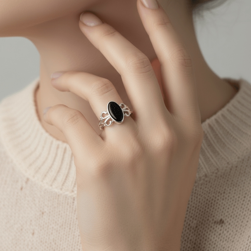 Celtic Marquise Memorial Ashes Ring - Nicky Robin Memorial Jewellery