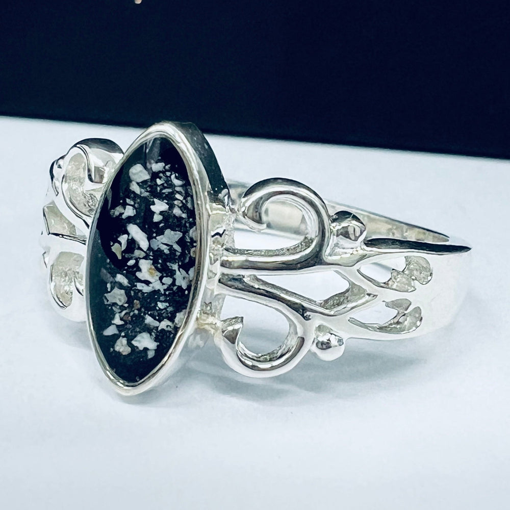Celtic Marquise Memorial Ashes Ring - Nicky Robin Memorial Jewellery