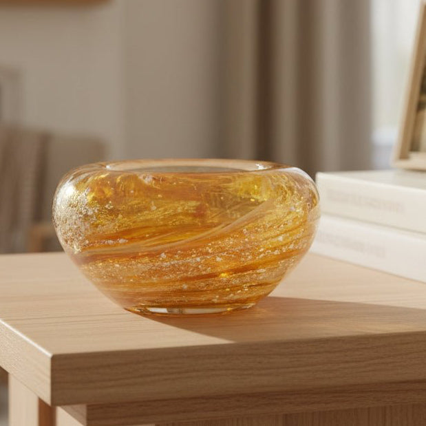 Cremation Ashes Swirling Glass Candle Holder - Nicky Robin Memorial Jewellery