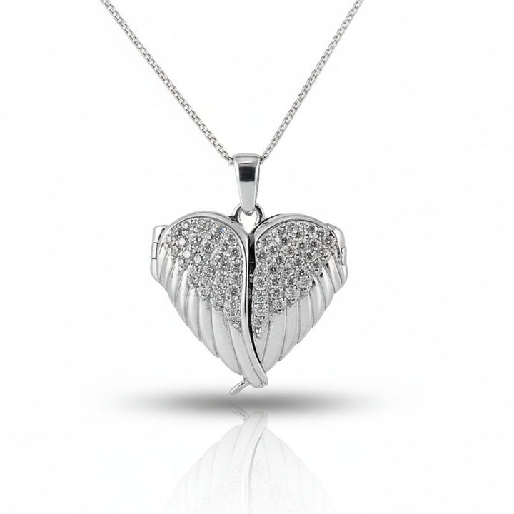 Crystal Angel Wings Ashes Locket - Nicky Robin Memorial Jewellery