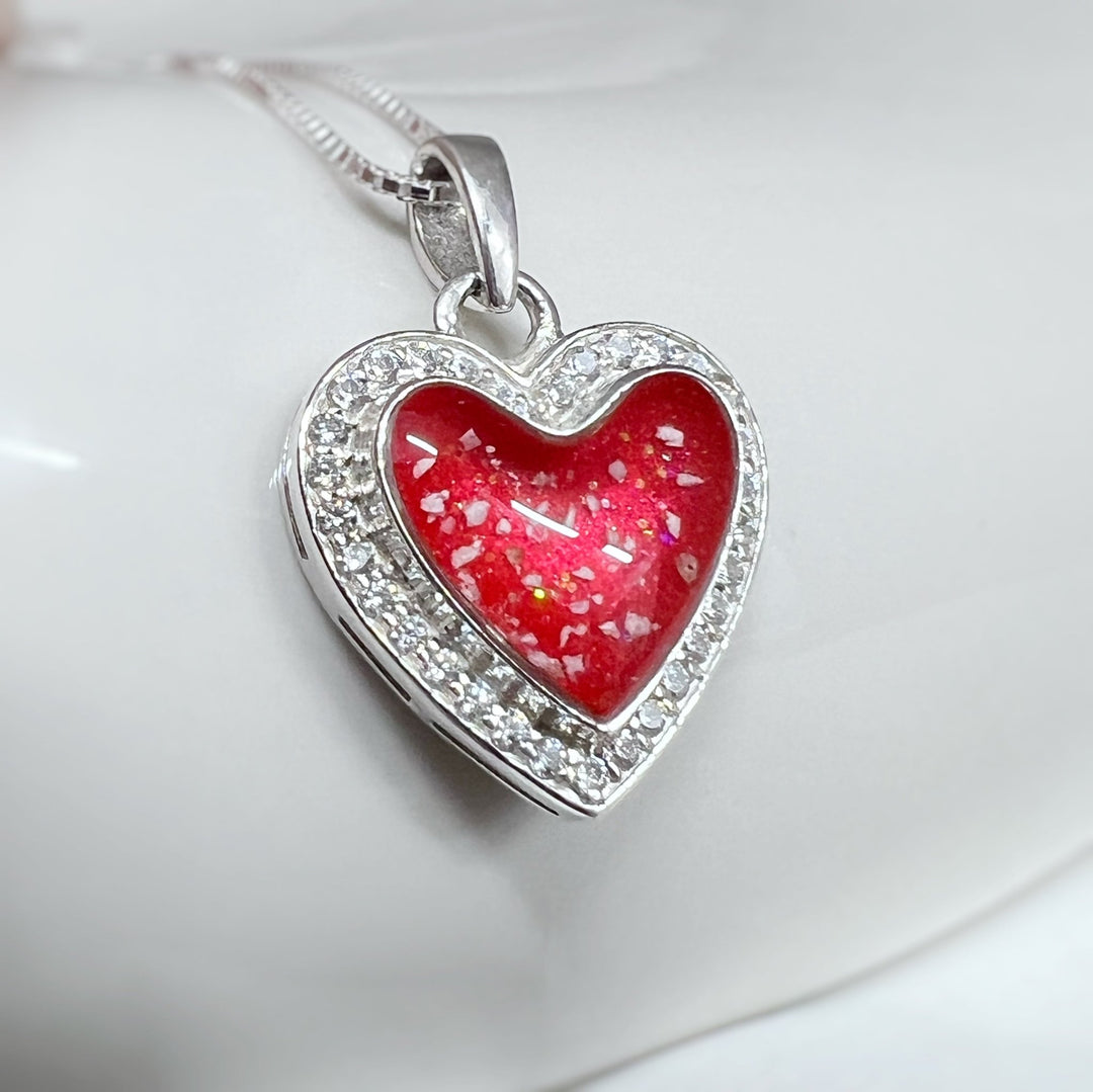 Crystal Halo Heart Memorial Necklace - Nicky Robin Memorial Jewellery