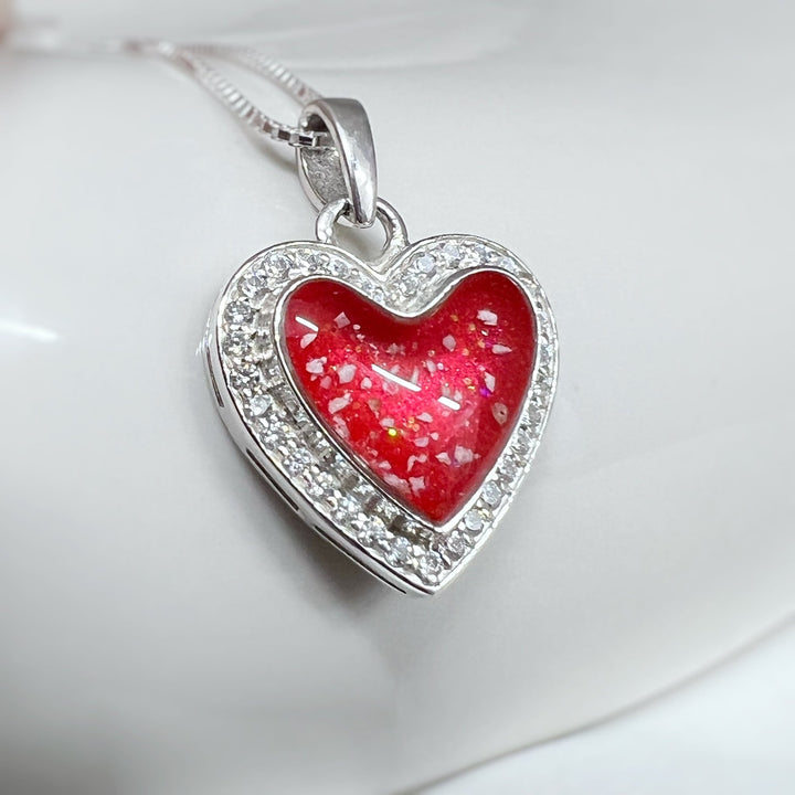 Crystal Halo Heart Memorial Necklace - Nicky Robin Memorial Jewellery