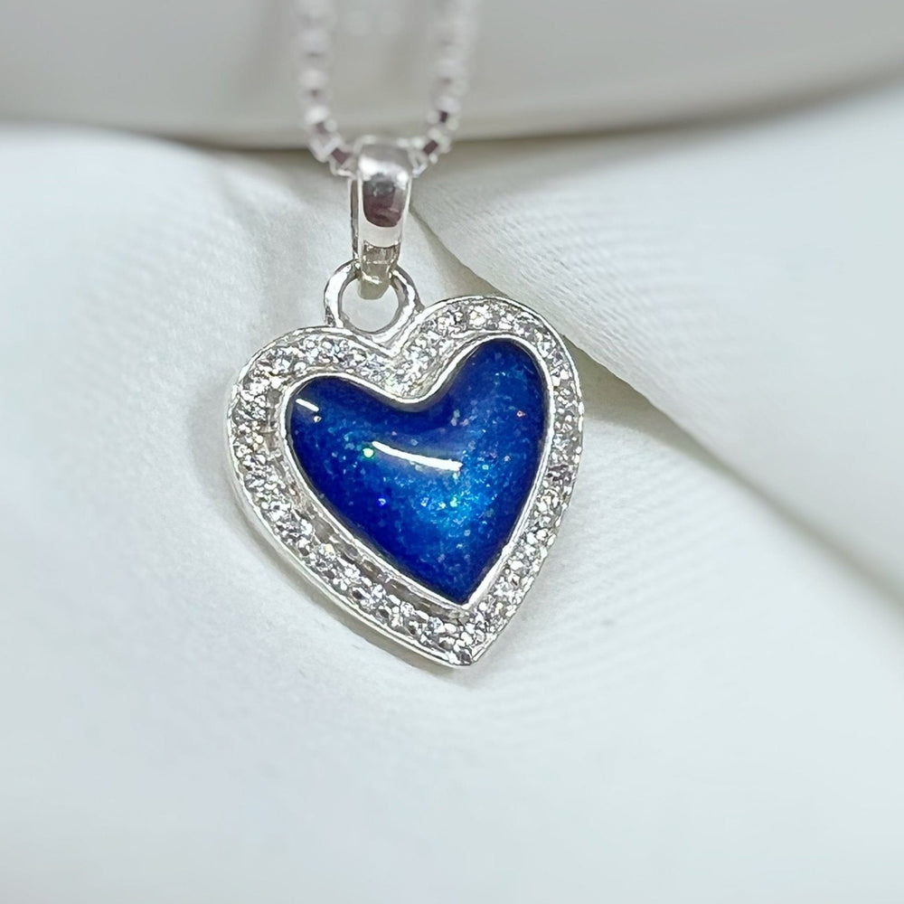 Crystal Halo Heart Memorial Necklace - Nicky Robin Memorial Jewellery