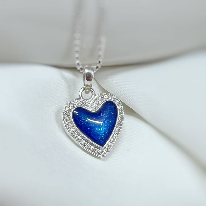 Crystal Halo Heart Memorial Necklace - Nicky Robin Memorial Jewellery
