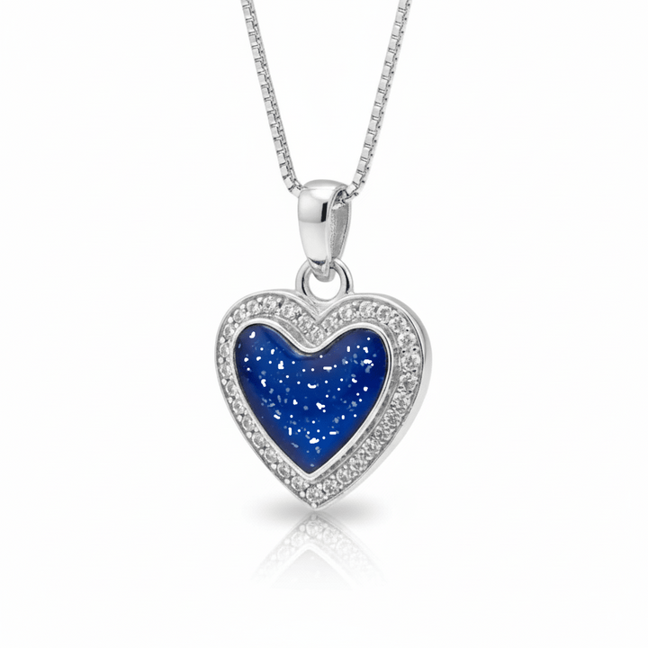 Crystal Halo Heart Memorial Necklace - Nicky Robin Memorial Jewellery