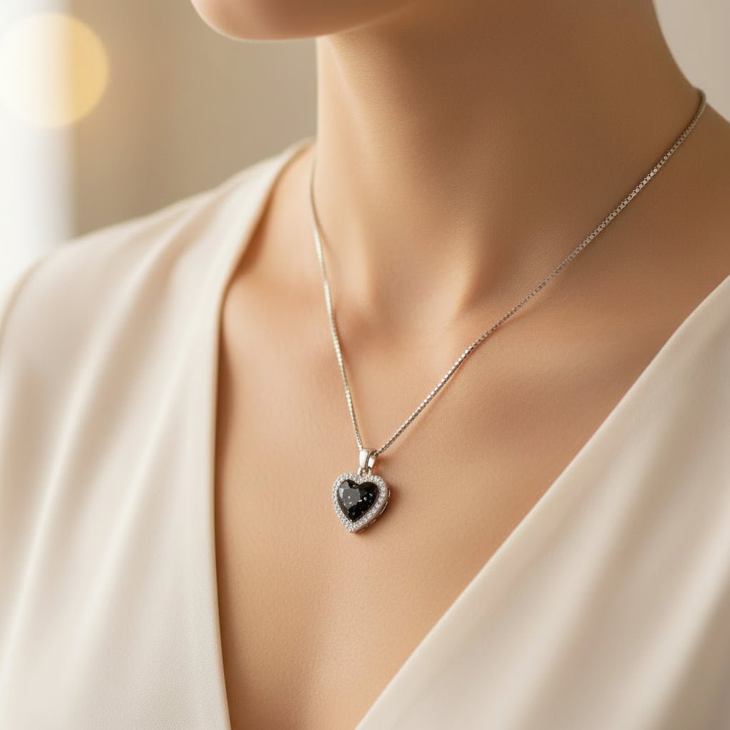 Crystal Halo Heart Memorial Necklace - Nicky Robin Memorial Jewellery