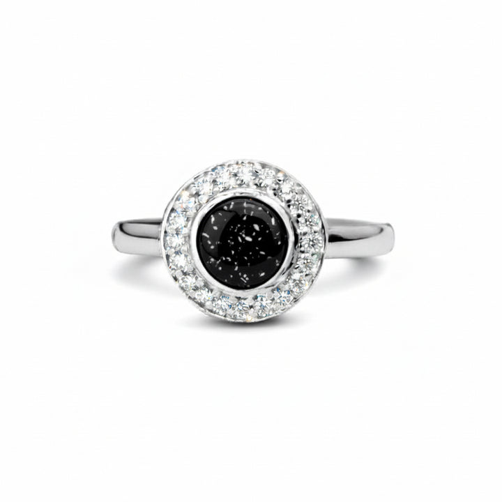 Crystal Halo Memorial Ashes Ring - Nicky Robin Memorial Jewellery