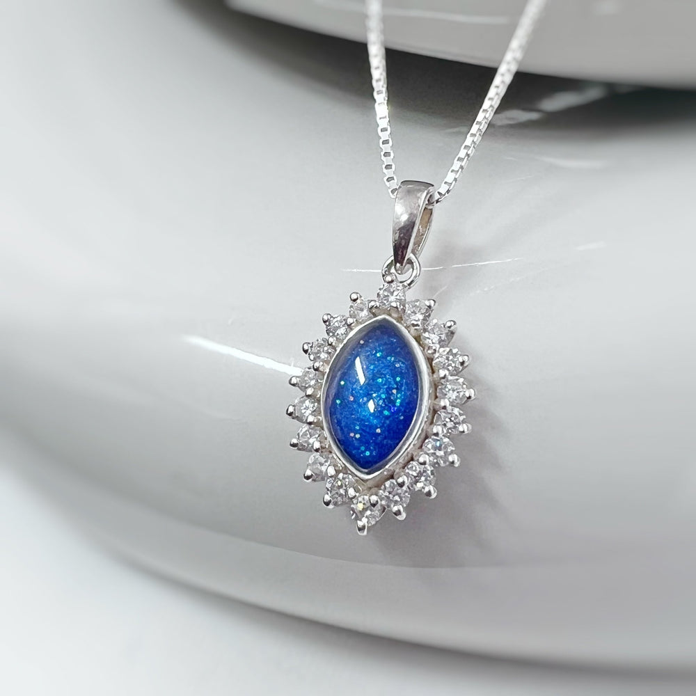 Crystal Marquise Memorial Ashes Necklace - Nicky Robin Memorial Jewellery