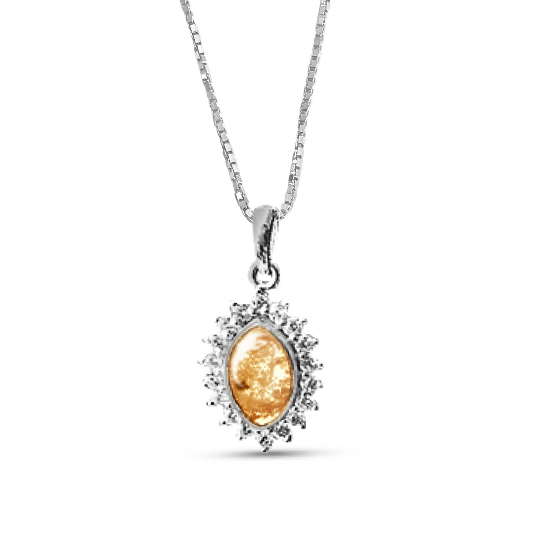 Crystal Marquise Memorial Ashes Necklace - Nicky Robin Memorial Jewellery