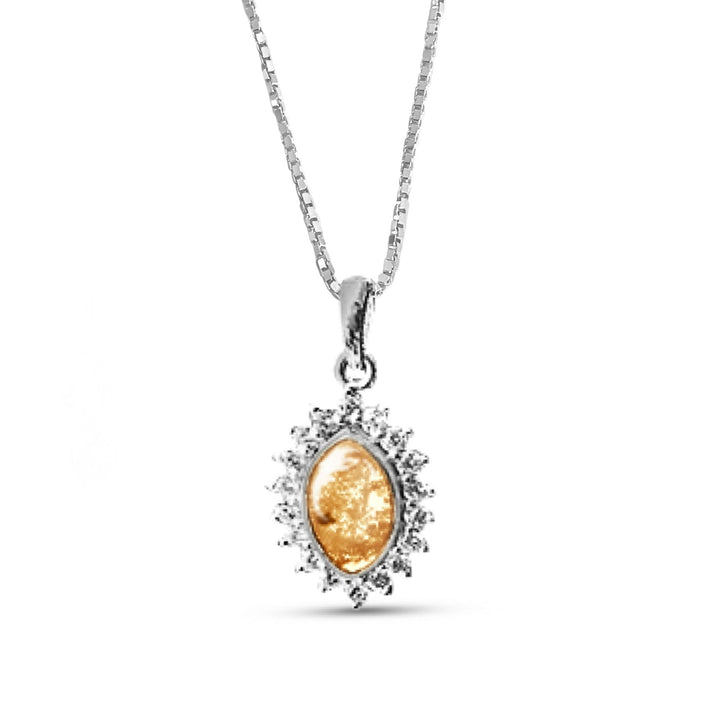 Crystal Marquise Memorial Ashes Necklace - Nicky Robin Memorial Jewellery