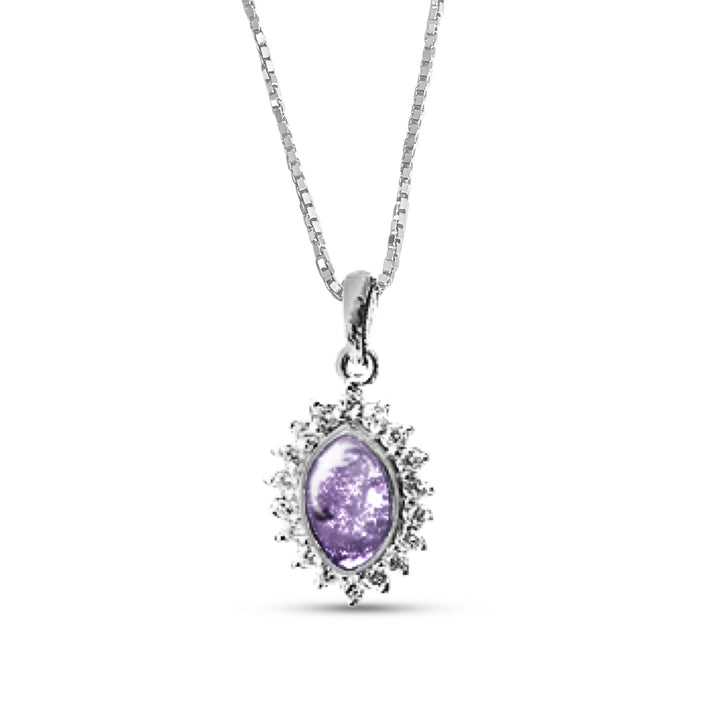 Crystal Marquise Memorial Ashes Necklace - Nicky Robin Memorial Jewellery