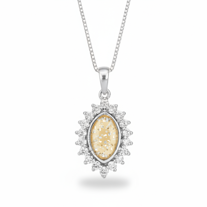 Crystal Marquise Memorial Ashes Necklace - Nicky Robin Memorial Jewellery