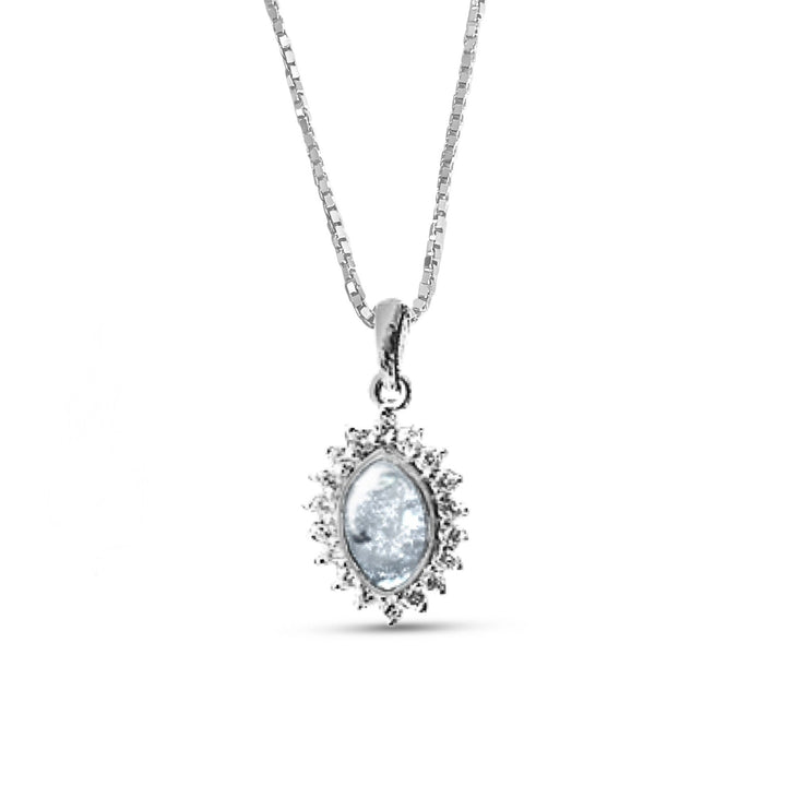 Crystal Marquise Memorial Ashes Necklace - Nicky Robin Memorial Jewellery