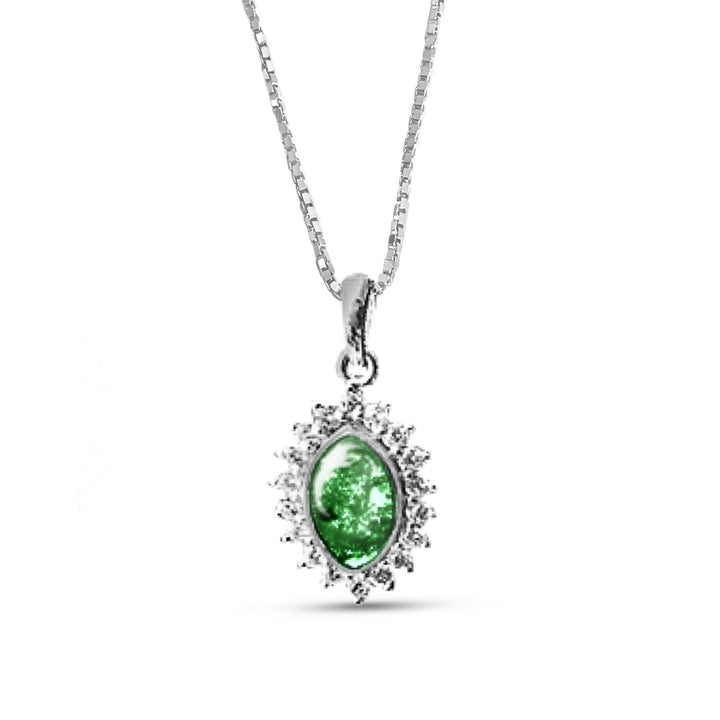 Crystal Marquise Memorial Ashes Necklace - Nicky Robin Memorial Jewellery