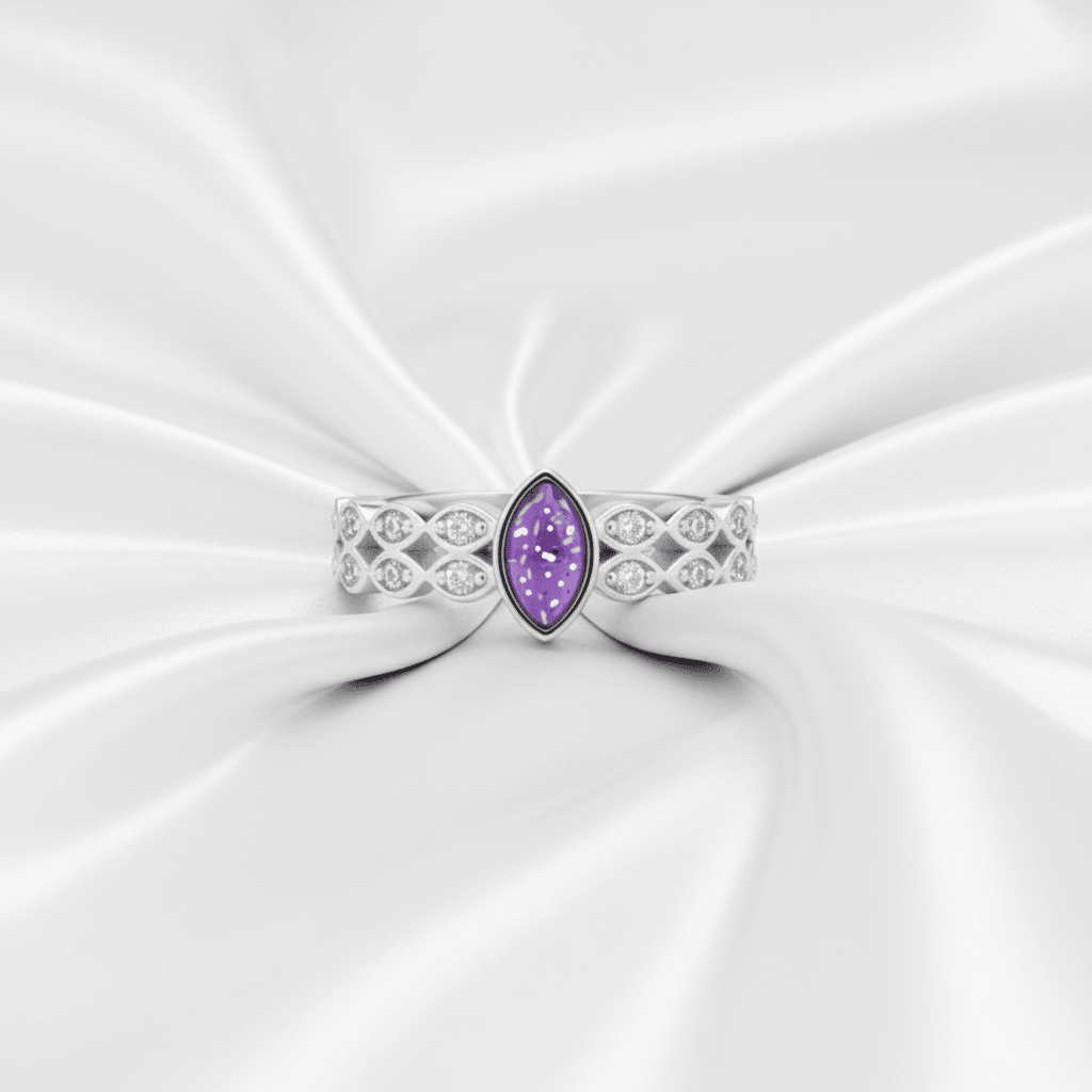 Crystal Marquise Memorial Ashes Ring - Nicky Robin Memorial Jewellery
