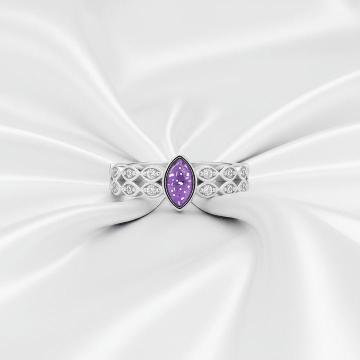 Crystal Marquise Memorial Ashes Ring - Nicky Robin Memorial Jewellery