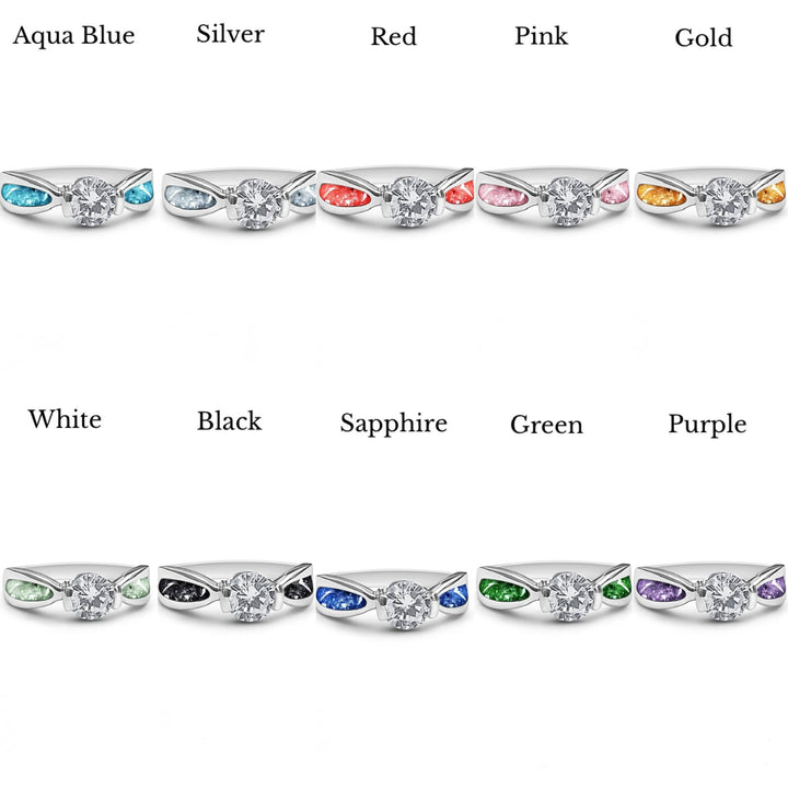 Crystal Solitaire Memorial Ashes Ring - Nicky Robin Memorial Jewellery
