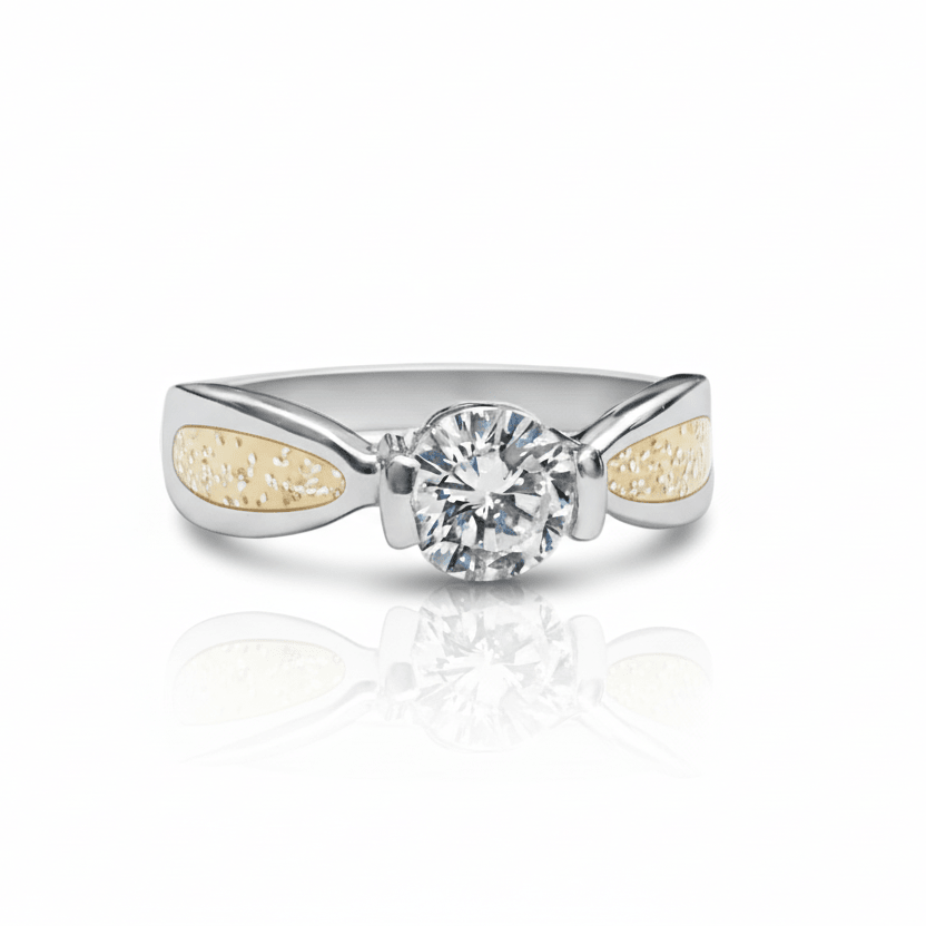 Crystal Solitaire Memorial Ashes Ring - Nicky Robin Memorial Jewellery