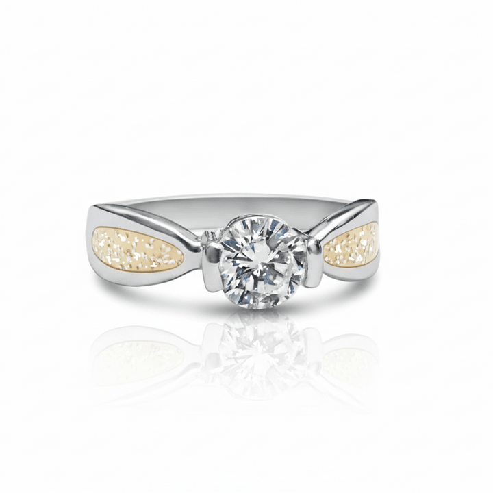Crystal Solitaire Memorial Ashes Ring - Nicky Robin Memorial Jewellery