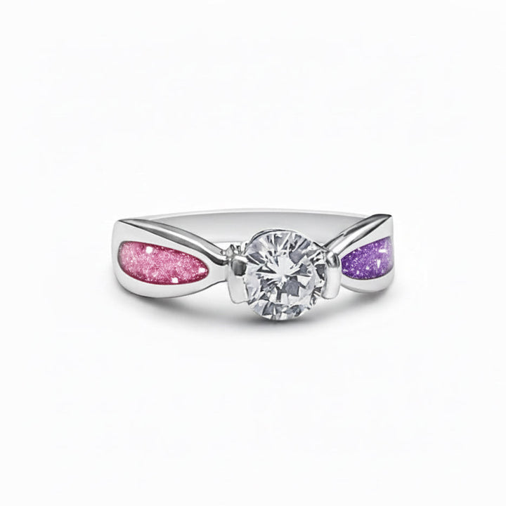 Crystal Solitaire Memorial Ashes Ring - Nicky Robin Memorial Jewellery