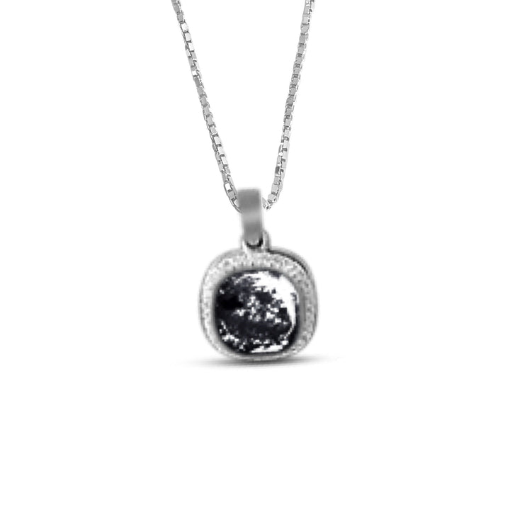 Crystal Squircle Halo Memorial Necklace - Nicky Robin Memorial Jewellery