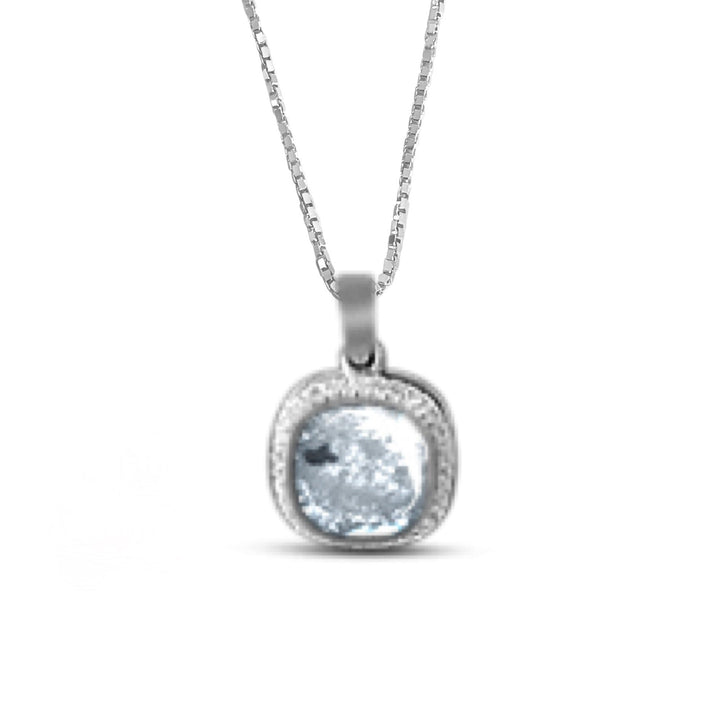 Crystal Squircle Halo Memorial Necklace - Nicky Robin Memorial Jewellery