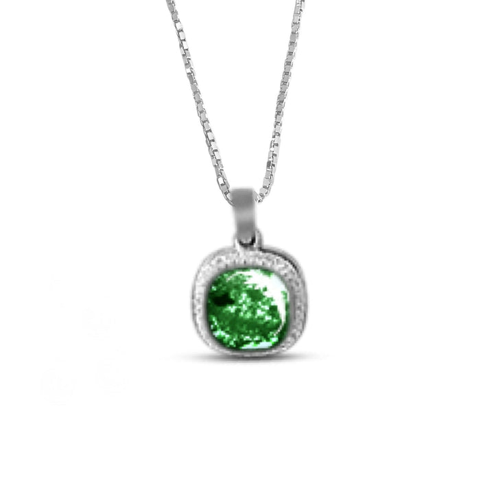 Crystal Squircle Halo Memorial Necklace - Nicky Robin Memorial Jewellery