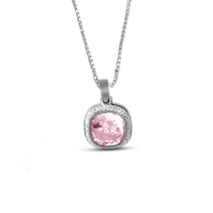 Crystal Squircle Halo Memorial Necklace - Nicky Robin Memorial Jewellery