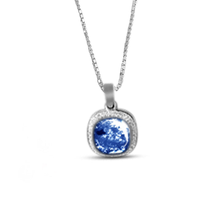 Crystal Squircle Halo Memorial Necklace - Nicky Robin Memorial Jewellery