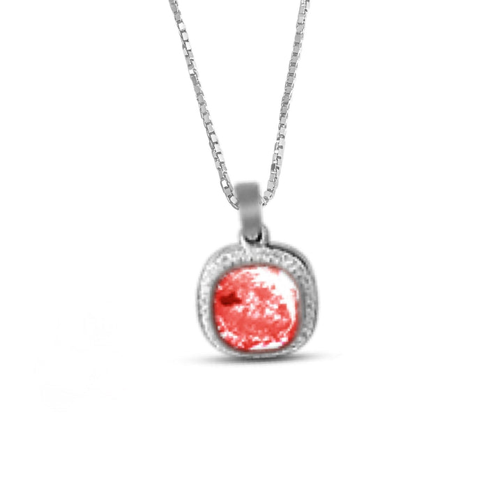 Crystal Squircle Halo Memorial Necklace - Nicky Robin Memorial Jewellery