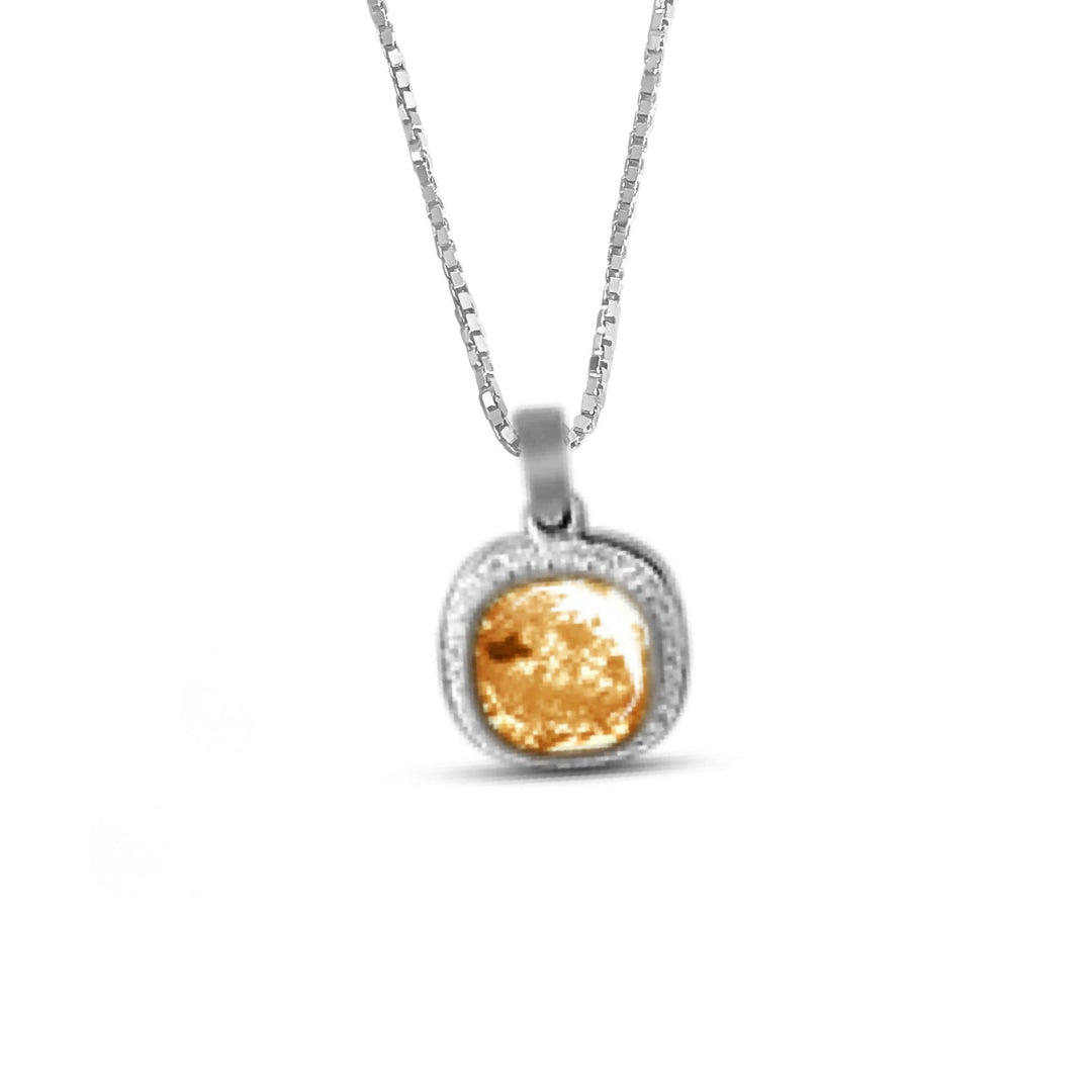 Crystal Squircle Halo Memorial Necklace - Nicky Robin Memorial Jewellery