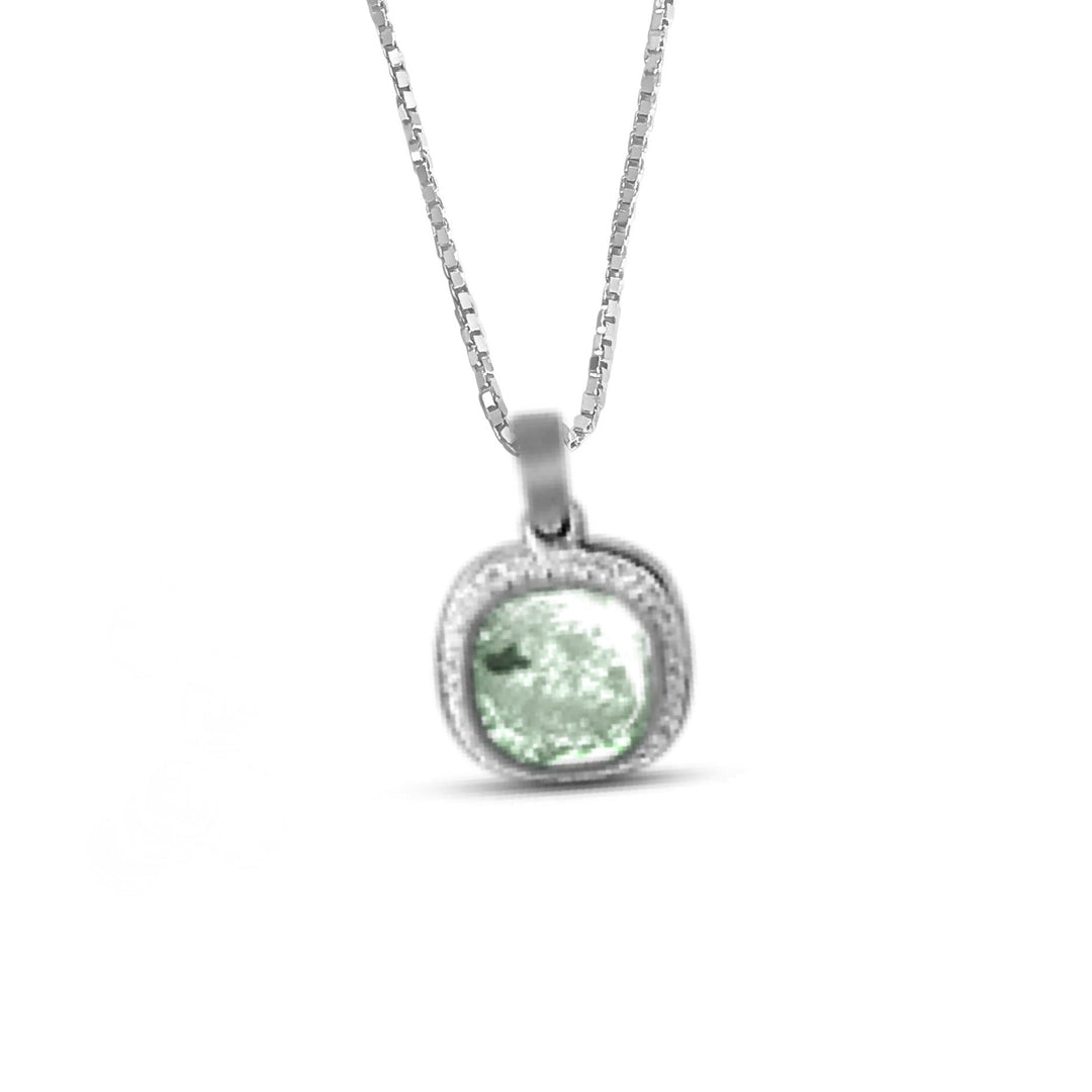 Crystal Squircle Halo Memorial Necklace - Nicky Robin Memorial Jewellery