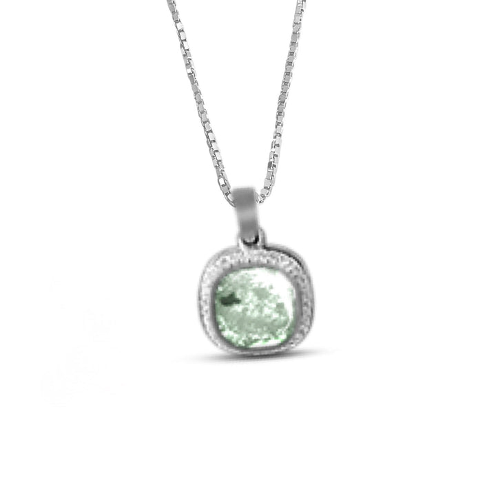Crystal Squircle Halo Memorial Necklace - Nicky Robin Memorial Jewellery