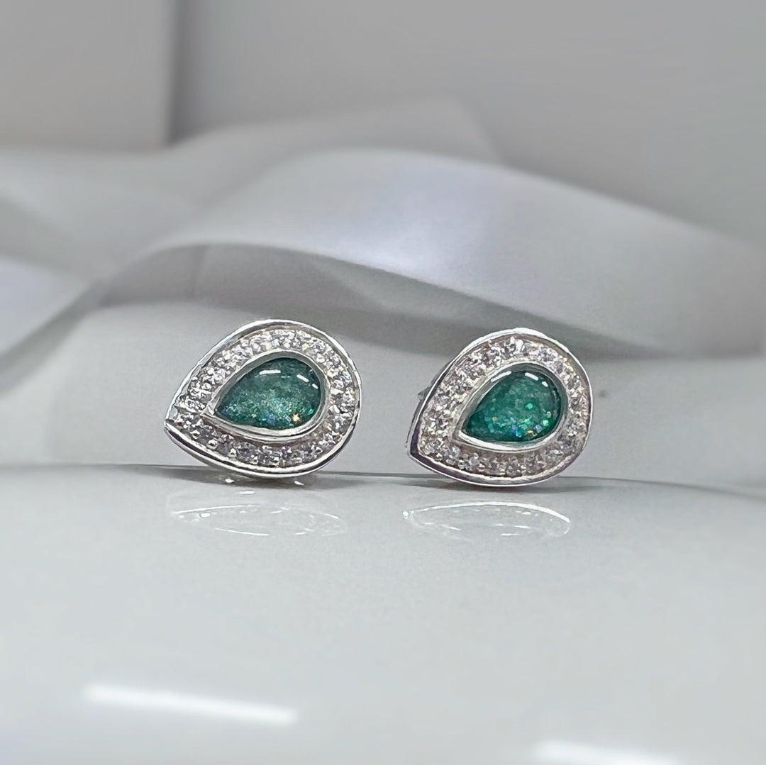 Crystal Teardrop Memorial Earrings - Nicky Robin Memorial Jewellery