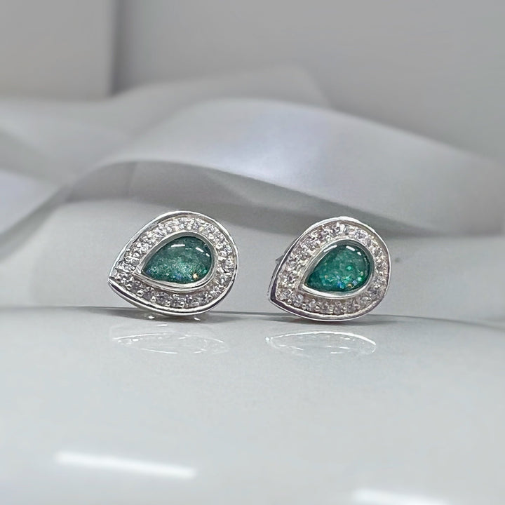 Crystal Teardrop Memorial Earrings - Nicky Robin Memorial Jewellery