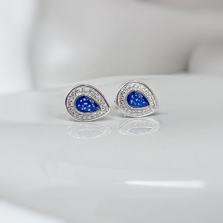 Crystal Teardrop Memorial Earrings - Nicky Robin Memorial Jewellery