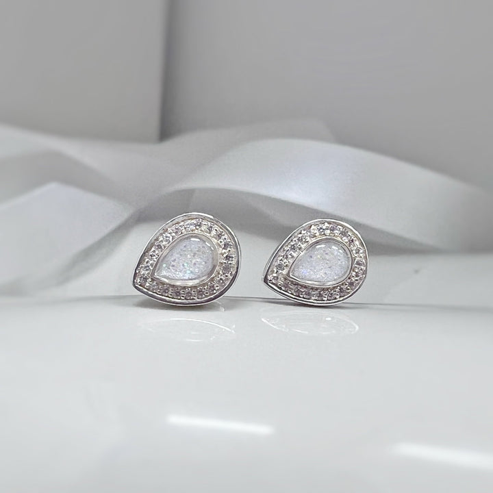 Crystal Teardrop Memorial Earrings - Nicky Robin Memorial Jewellery