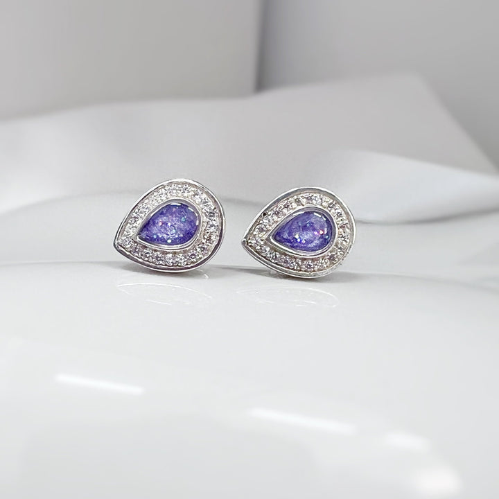 Crystal Teardrop Memorial Earrings - Nicky Robin Memorial Jewellery