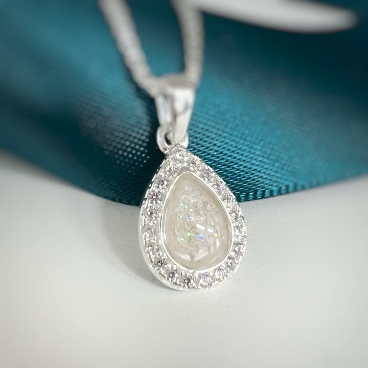 Crystal Teardrop Memorial Necklace - Nicky Robin Memorial Jewellery