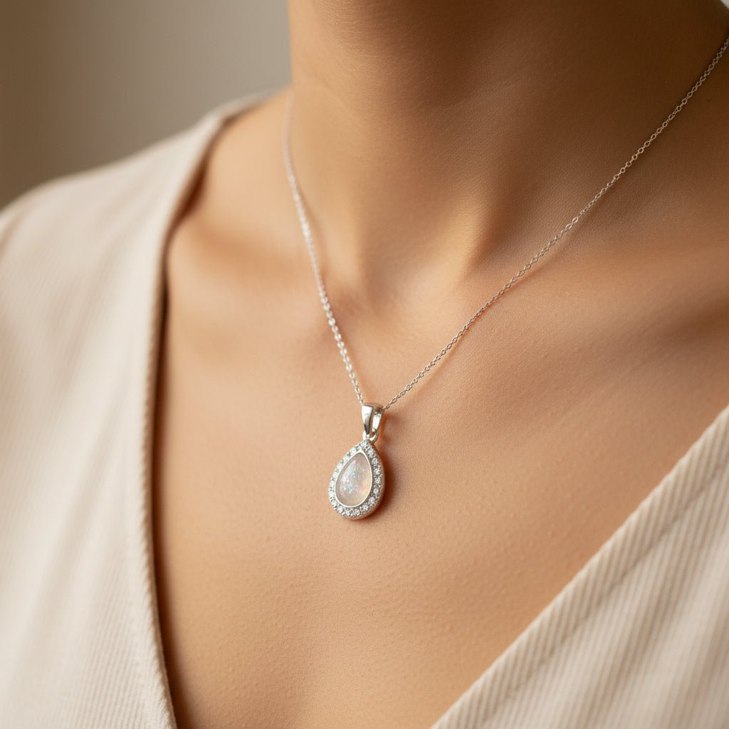 Crystal Teardrop Memorial Necklace - Nicky Robin Memorial Jewellery