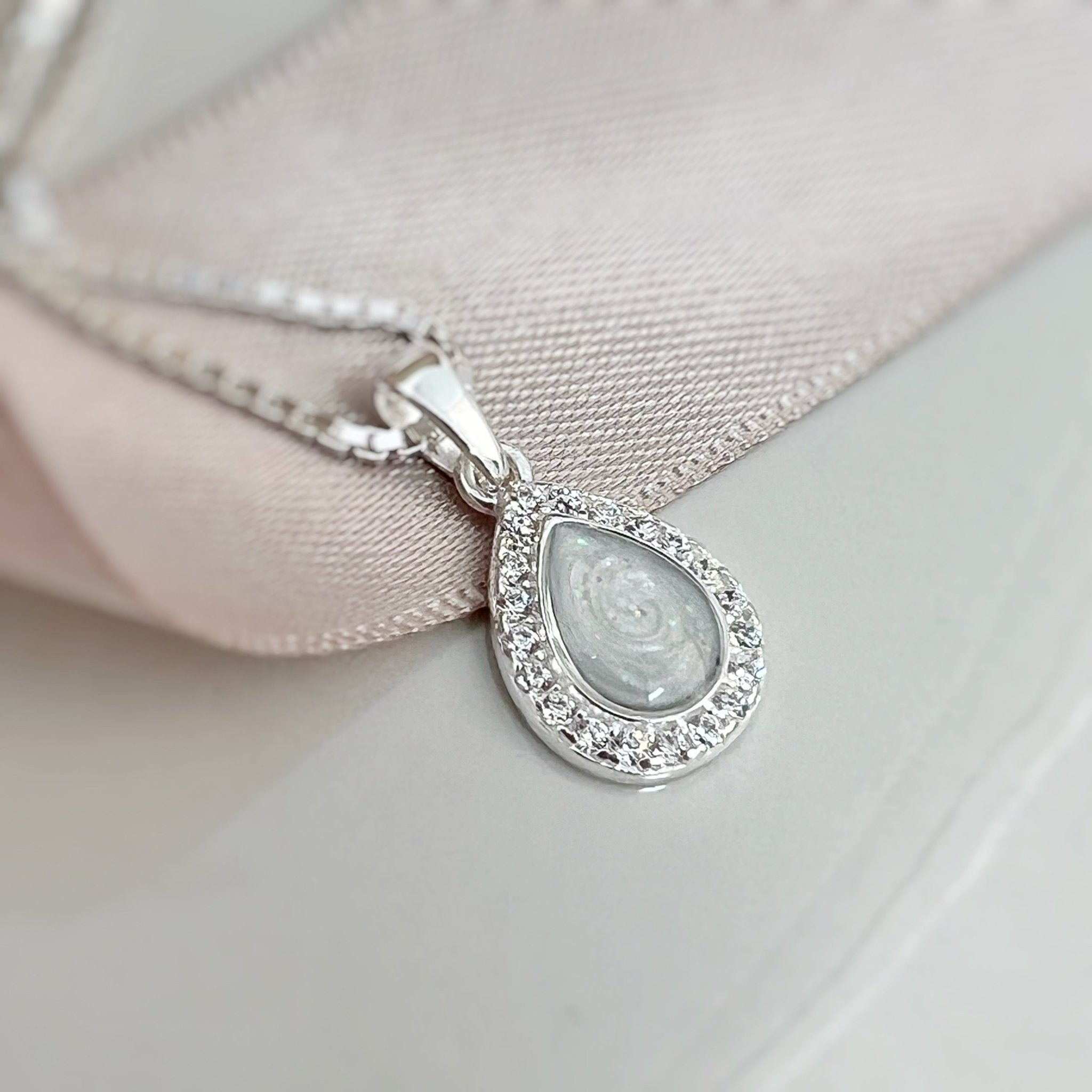 Crystal Teardrop Memorial Necklace
