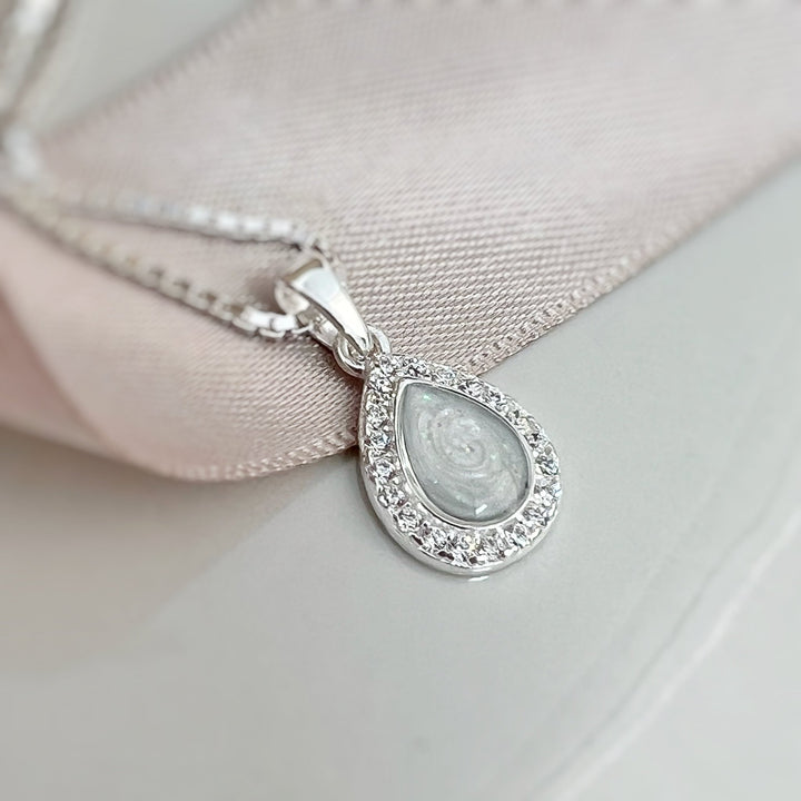Crystal Teardrop Memorial Necklace - Nicky Robin Memorial Jewellery