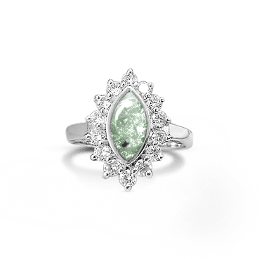 CZ Marquise Halo Memorial Ashes Ring - Nicky Robin Memorial Jewellery